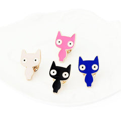 Cartoon Big eyed Cat Pin Clothes Bag Access.