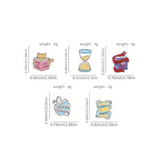 Book Enamel Pins Book Quote Banner Brooches Hourglass Badges