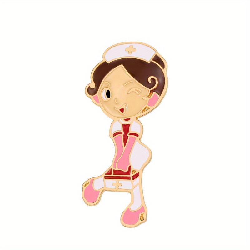 Cartoon Couple Boy Girl Brooch Nurse Pin for Sweater