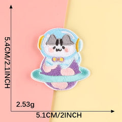 6pcs Animal Astronaut Embroidered Patches DIY Decorative for Clothes Jackets Hat