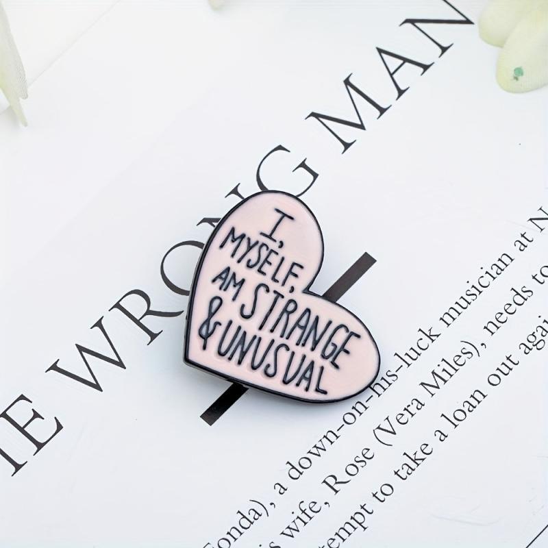3pcs Cartoon Metal Badge Heart Letter Brooch Decoration for Men