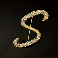 Faux Diamond 26 Letter Brooch Pin Bracelet for Men