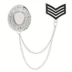 Double Layer Tassel Chain Brooch Western Cowboy Hat Shape Corsage Suit Accessori