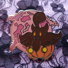 Pumpkin Bat Troublemaker Metal Brooch for Men