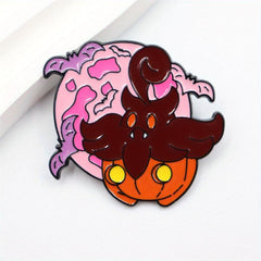 Pumpkin Bat Troublemaker Metal Brooch for Men