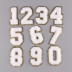 Letter Number Embroidered Iron On Patches for Jackets Hats Bags