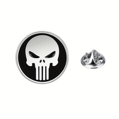 Silver Skull Brooch Pin Dripping Oil Halloween Decoration
