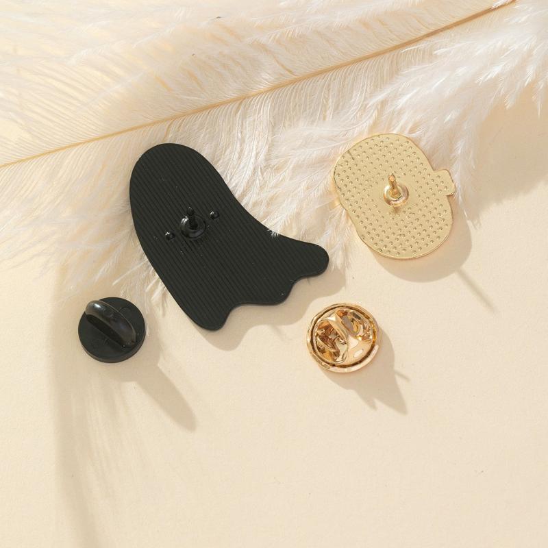 2pcs Ghost Pumpkin Halloween Party Brooch For Men