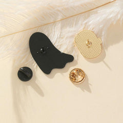 2pcs Ghost Pumpkin Halloween Party Brooch For Men
