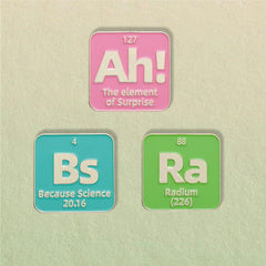 Metal Candy Badge Colorful Chemical Element Brooch for Men