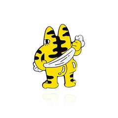 Cartoon Yellow Long Eared Cat Striped Tiger Brooch