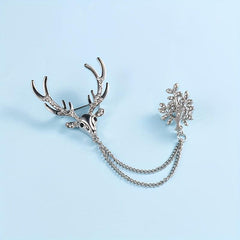 Reindeer Rhinestone Brooch All match Clothing Decoration