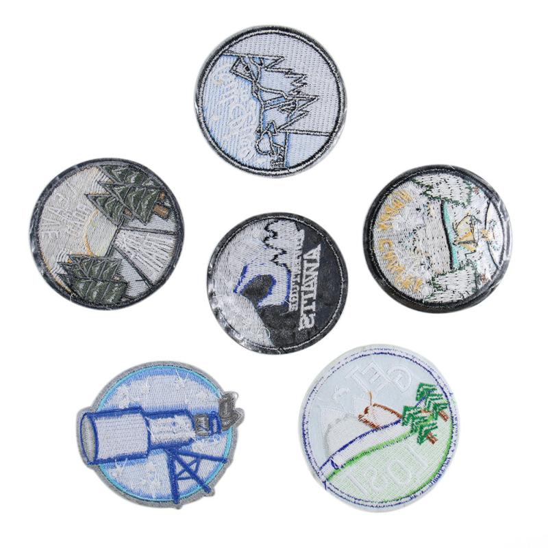 Girls Landscape Embroidered Patch Clothing Scarf Backpack