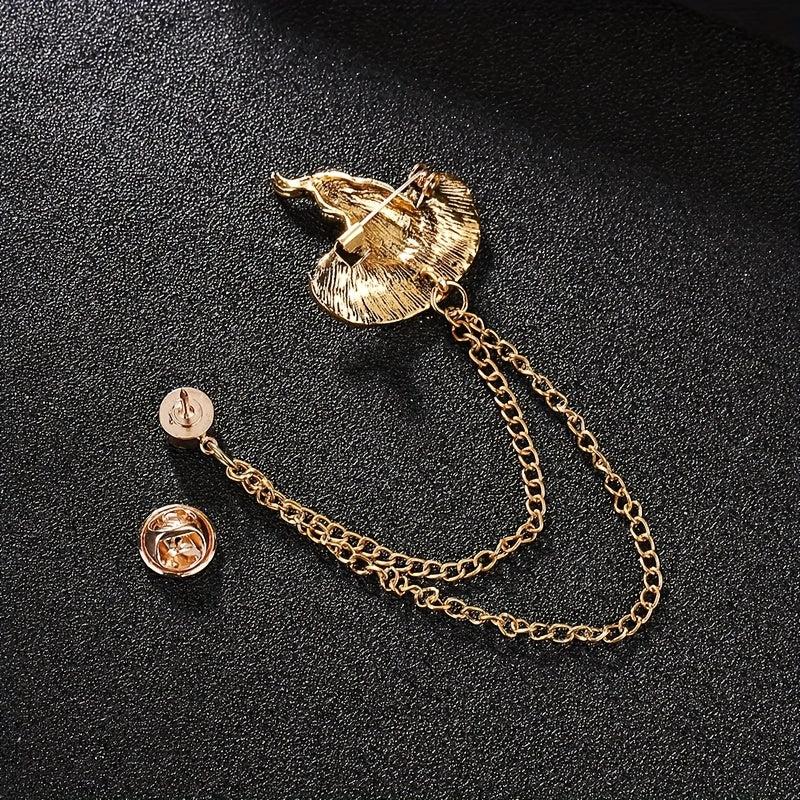 Vintage Men's Suit Brooch with Tassel Diamond Set