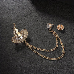 Vintage Men's Suit Brooch with Tassel Diamond Set