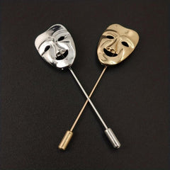 Men's Smiley Face Mask Brooch Suit Pin Accessory