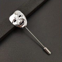 Men's Smiley Face Mask Brooch Suit Pin Accessory