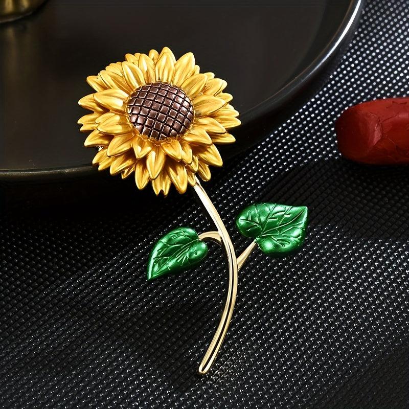Body Rose Brooch Sunflower Corsage Ladies Scarf Buckle Alloy Brooch For Men
