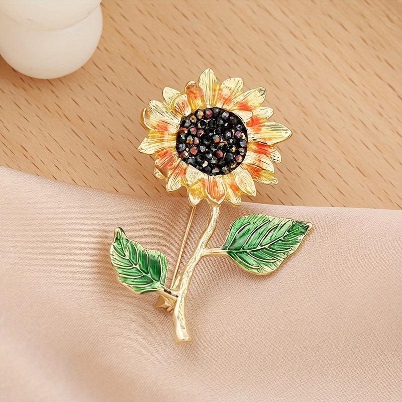Body Rose Brooch Sunflower Corsage Ladies Scarf Buckle Alloy Brooch For Men