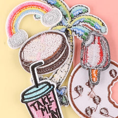 6pcs Cartoon Coconut Tree Cookies Embroidered Patch for Jacket