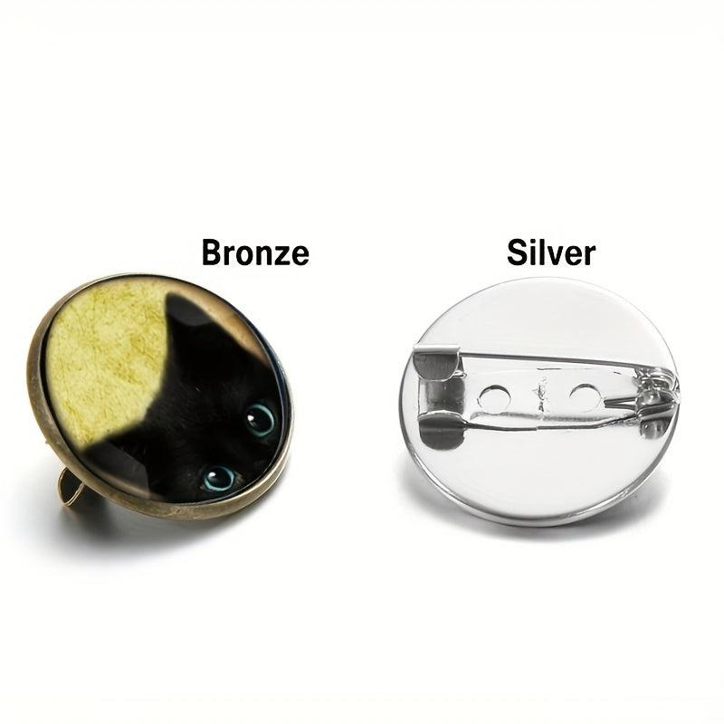 Black Cat Brooch Pins for Men