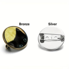 Black Cat Brooch Pins for Men