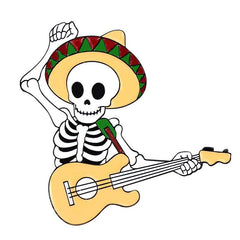 Skull Instrument Brooch for Men