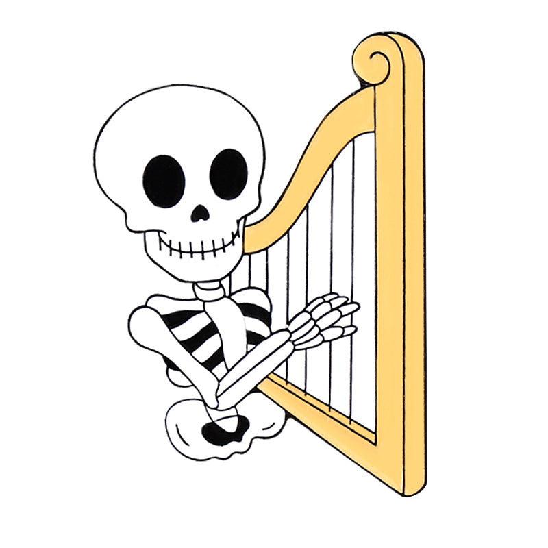 Skull Instrument Brooch for Men