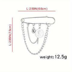 Metal Chain Pin Ins Tide Brooch Hip Hop Decoration Unisex