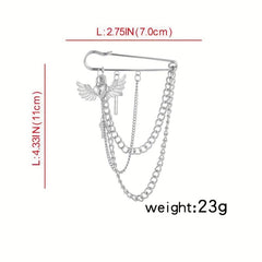 Metal Chain Pin Ins Tide Brooch Hip Hop Decoration Unisex