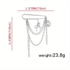 Metal Chain Pin Ins Tide Brooch Hip Hop Decoration Unisex