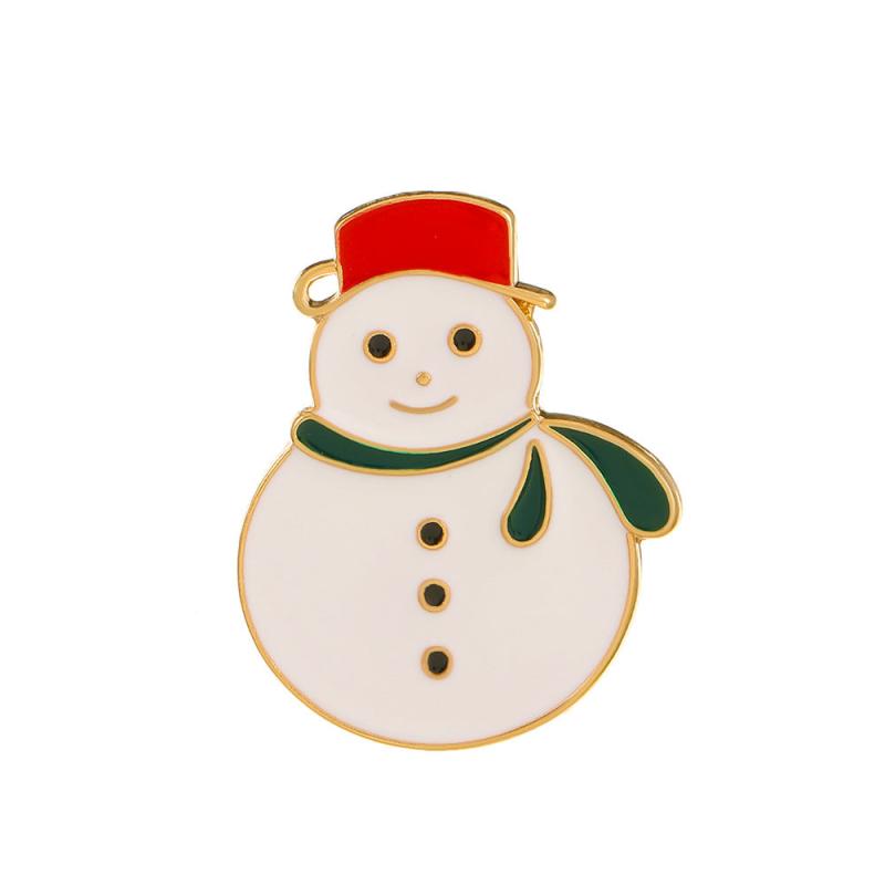Christmas Drip Oil Santa Claus Tree Wreath Snowman Brooch