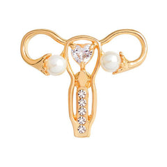 Mother Womb Shaped Crystal Brooch Human Organ Design