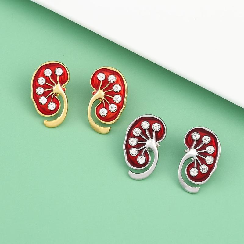 Anatomical Lung & Heart Brooch Set