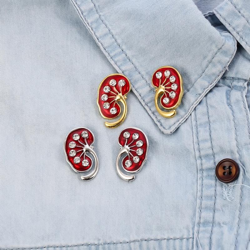 Anatomical Lung & Heart Brooch Set