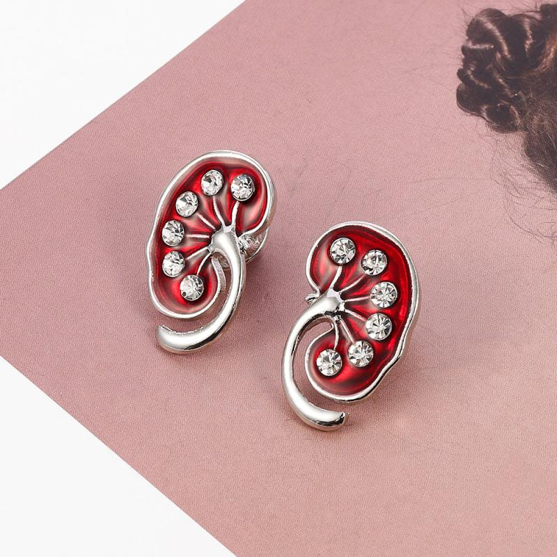 Anatomical Lung & Heart Brooch Set