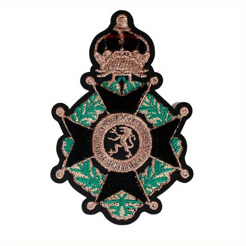 Creative Crown Lion Totem Iron on Embroidery For Men