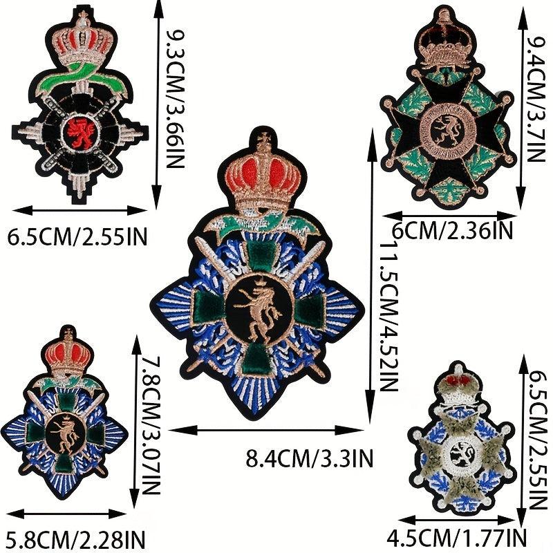 Creative Crown Lion Totem Iron on Embroidery For Men