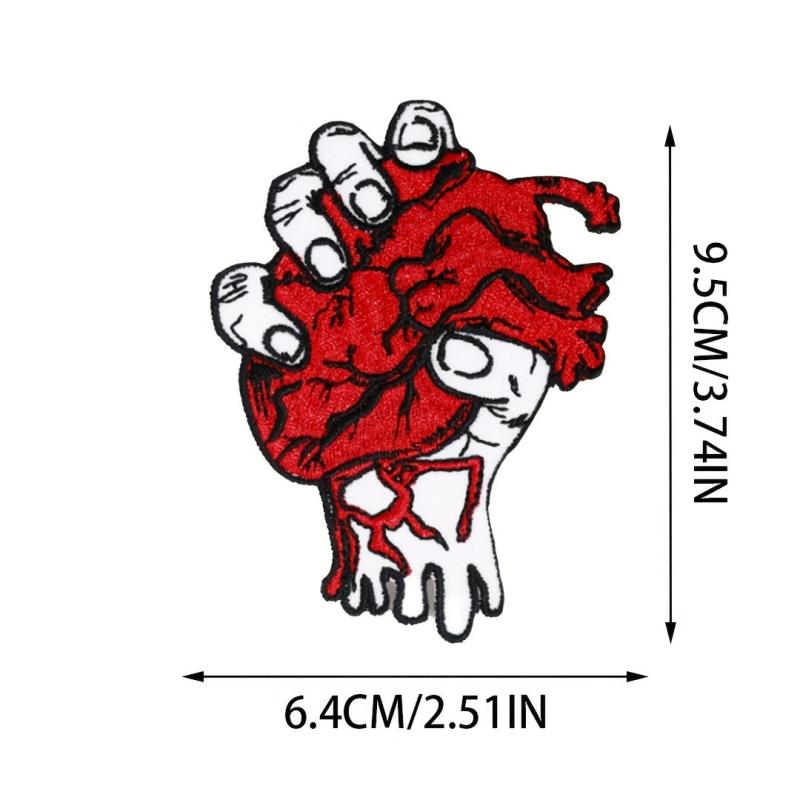 Heart Iron on Embroidery for Halloween Dress Up Men