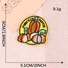 Embroidery Round Frame Letter Pumpkin Patches For Girls