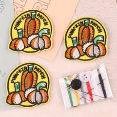 Embroidery Round Frame Letter Pumpkin Patches For Girls