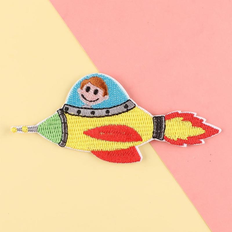 5pcs Space Rocket Astronaut Embroidery Patches DIY Clothes Accessories