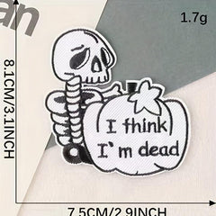 8pcs Skull Embroidery Patches Cloth Stickers For Men