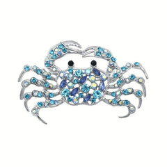 Crystal Crab Brooch Pin Men's Banquet Jewelry