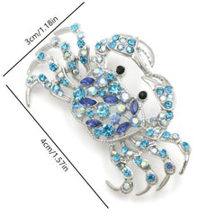 Crystal Crab Brooch Pin Men's Banquet Jewelry