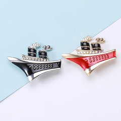 Men's Funky Style Iridescent Rhinestone Brooch Accessory