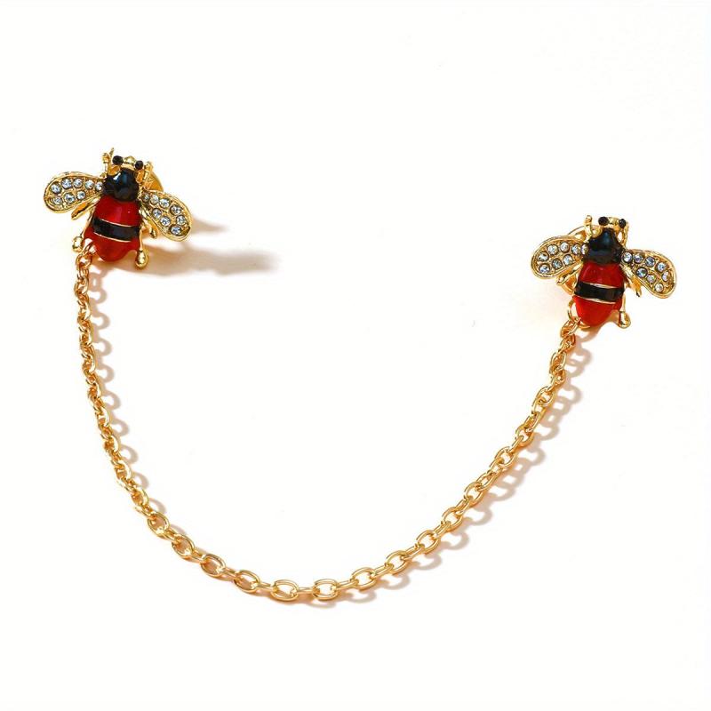 Music Note Snowflake Tassel Chain Brooch Insect Bee Cicada Beetle Tassel Chain