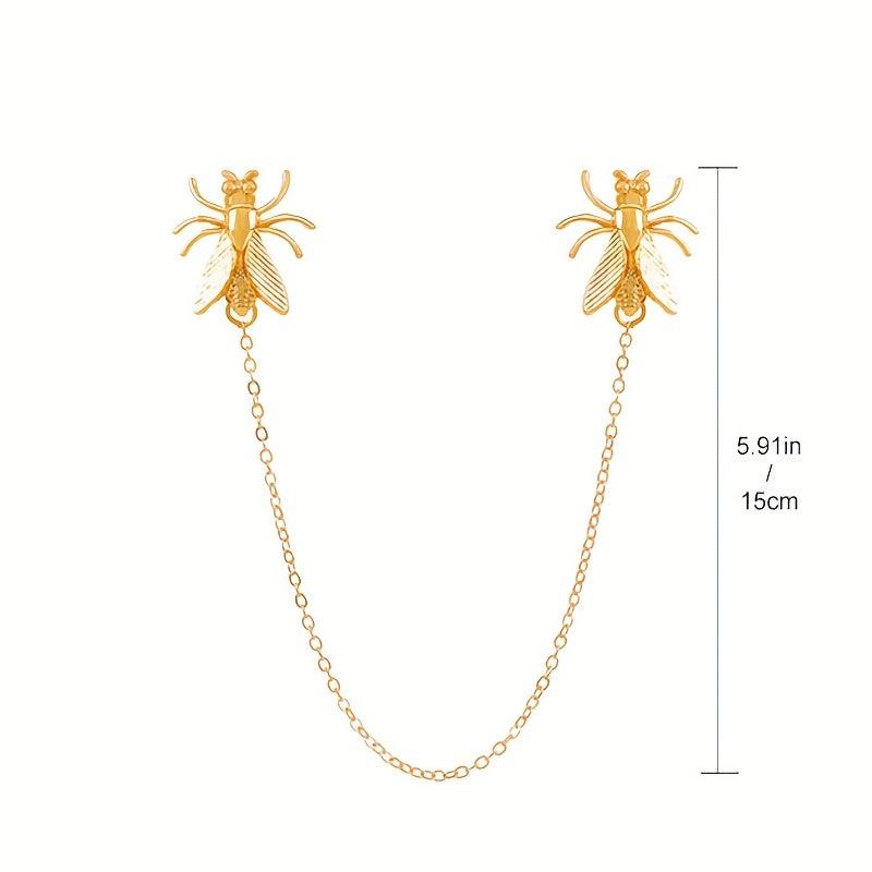 Music Note Snowflake Tassel Chain Brooch Insect Bee Cicada Beetle Tassel Chain