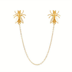 Music Note Snowflake Tassel Chain Brooch Insect Bee Cicada Beetle Tassel Chain