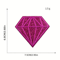 9pcs Colored Diamonds Iron On Patches Girls Clothing Jacket Jeans